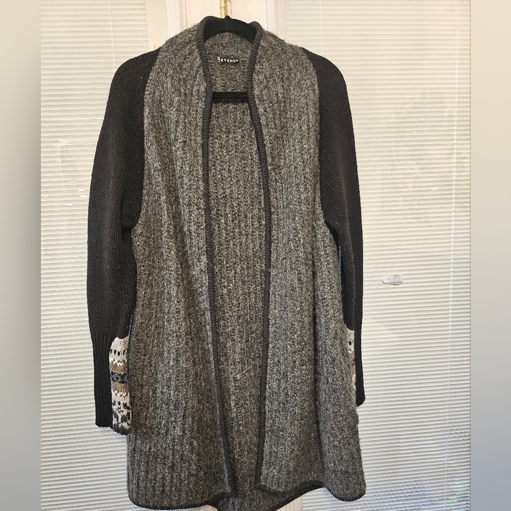 Smartwool Gray and Black Long Sweater